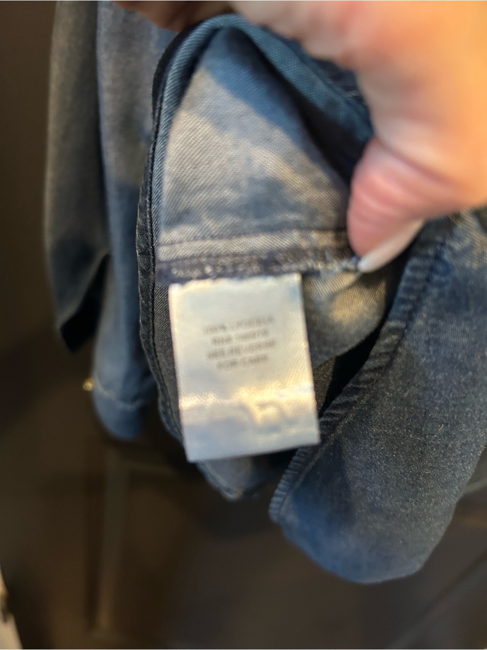 Jaclyn Smith Denim Button Down Shirt in Blue - Picture 6 of 7